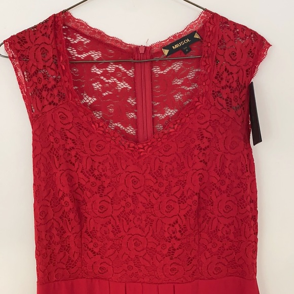 Miusol Floor Length Red Dress - Picture 2 of 7